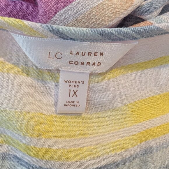 Lauren Conrad Maxi Dress Spaghetti Strap Crochet Yoke Detail Lined Plus Size 1X - Picture 6 of 9